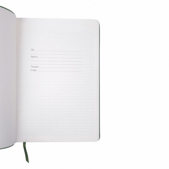 Блокнот в клітинку А5 Berganote Tessil, м'яка обкладинка зелений - 50040538-04