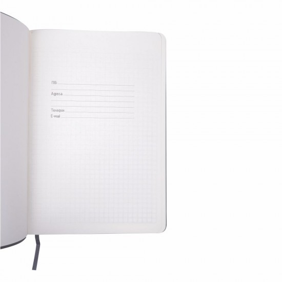 Блокнот в клітинку А5 Berganote Tessil, м'яка обкладинка сірий - 50040538-07