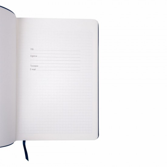 Блокнот в клітинку А5 Berganote Tessil, м'яка обкладинка темно-синій - 50040538-44