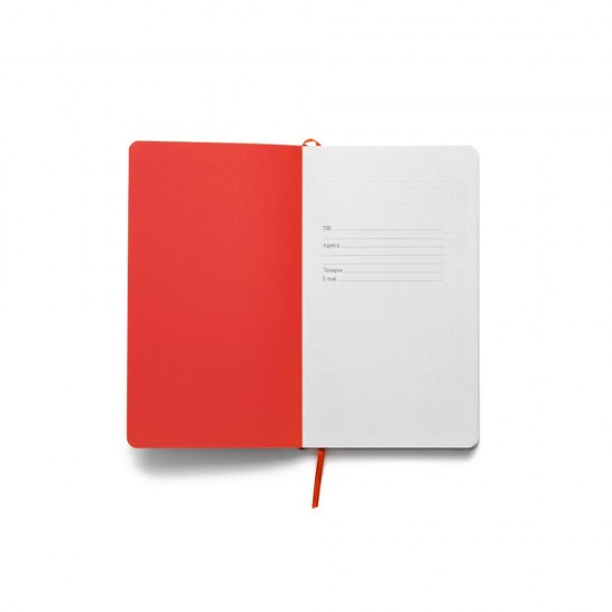 Блокнот в клітинку А5 Berganote Alanis, м'яка обкладинка білий/червоний - 50040638-02