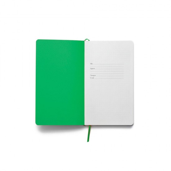 Блокнот в клітинку А5 Berganote Alanis, м'яка обкладинка білий/зелений - 50040638-04