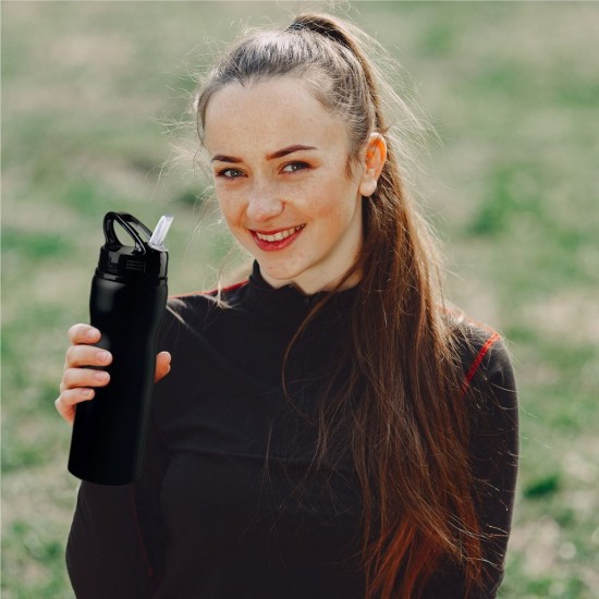 Термопляшка 750 мл сталева Line Art Frontera чорний - 60013322-01