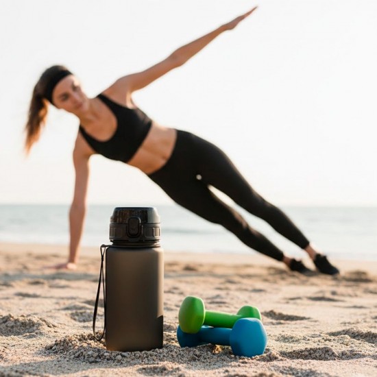 Пляшка для води 600 мл тританова Line Art La Plata чорний - 60014118-01