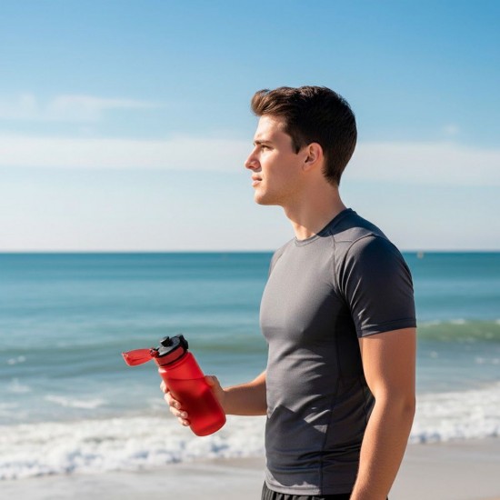 Пляшка для води 600 мл тританова Line Art La Plata червоний - 60014118-02