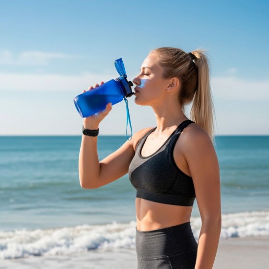 Пляшка для води 600 мл тританова Line Art La Plata синій - 60014118-03 Пляшка для води 600 мл тританова Line Art La Plata синій - 60014118-03