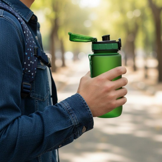 Пляшка для води 600 мл тританова Line Art La Plata зелений - 60014118-04