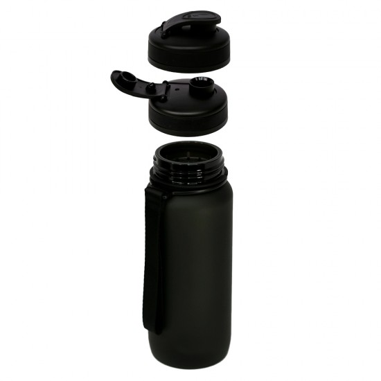 Пляшка для води 650 мл тританова Line Art Flores чорний - 60014218-01