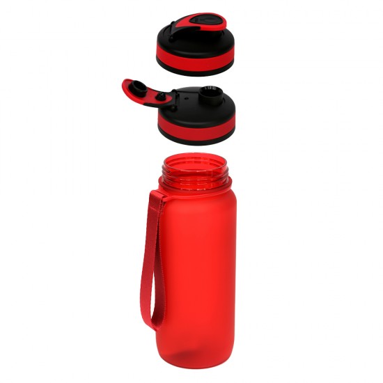 Пляшка для води 650 мл тританова Line Art Flores червоний - 60014218-02