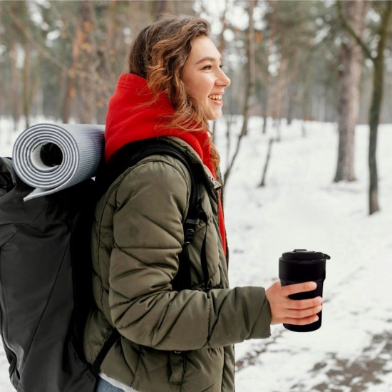 Термокружка 380 мл сталева Line Art Comfy, вакуумна чорний - 60022222-01