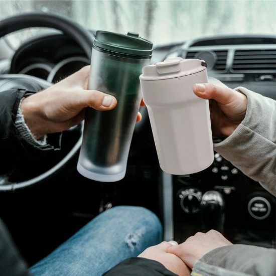 Термокружка 380 мл сталева Line Art Comfy, вакуумна білий - 60022222-08