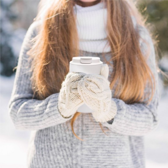 Термокружка 380 мл сталева Line Art Rhodes, вакуумна білий - 60022322-08