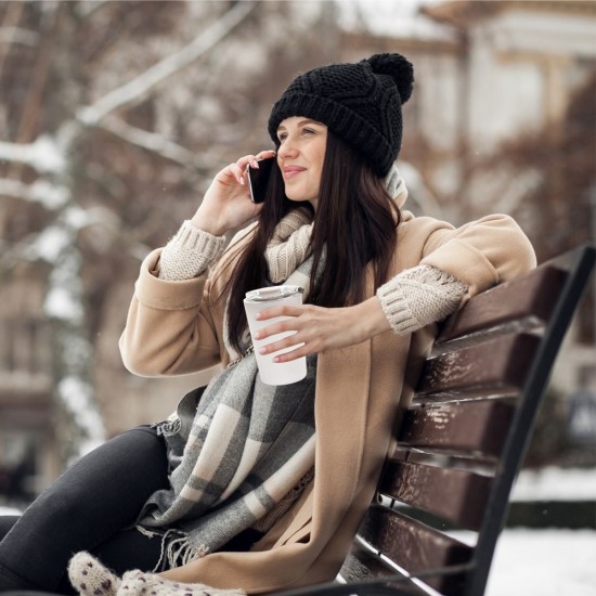 Термокружка 380 мл сталева Line Art Krit, вакуумна білий - 60022422-08