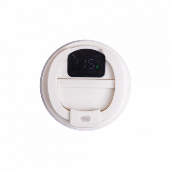 Термокружка 380 мл сталева з LED індикатором Line Art Lima, вакуумна білий - 60023022-08