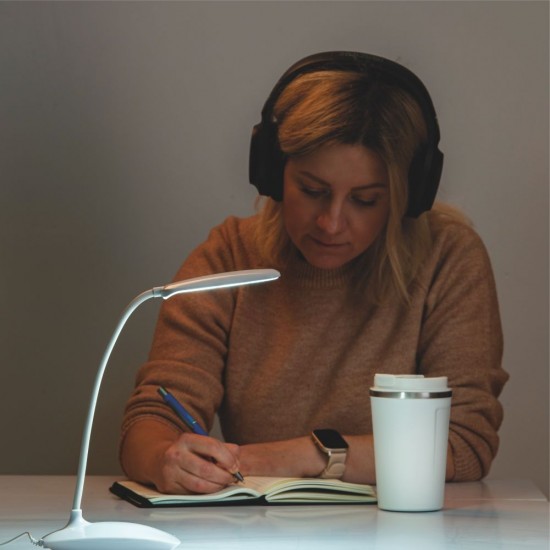 Термокружка 380 мл сталева з LED індикатором Line Art Lima, вакуумна білий - 60023022-08