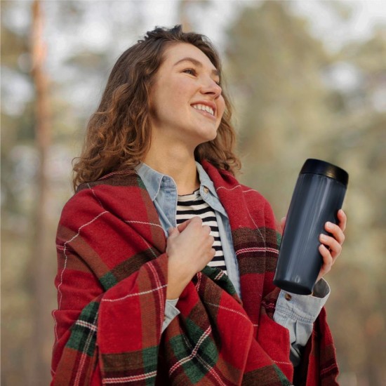 Термокружка 380 мл сталева Line Art Ofelia, вакуумна графітовий/чорний - 60023522-11 Термокружка 380 мл сталева Line Art Ofelia, вакуумна графітовий/чорний - 60023522-11