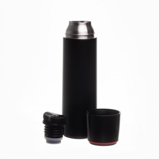 Термос 500 мл сталевий Line Art Fiji, вакуумний чорний/червоний - 60032022-02 Термос 500 мл сталевий Line Art Fiji, вакуумний чорний/червоний - 60032022-02