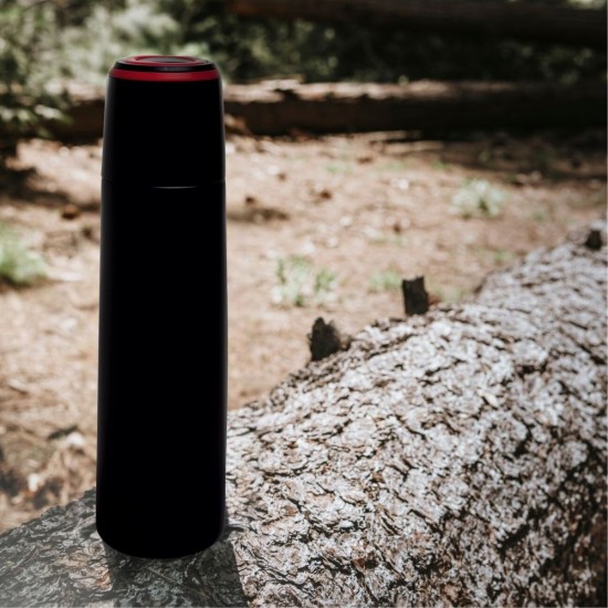 Термос 500 мл сталевий Line Art Fiji, вакуумний чорний/червоний - 60032022-02 Термос 500 мл сталевий Line Art Fiji, вакуумний чорний/червоний - 60032022-02