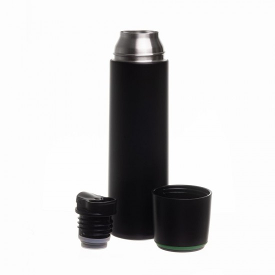 Термос 500 мл сталевий Line Art Fiji, вакуумний чорний/зелений - 60032022-04