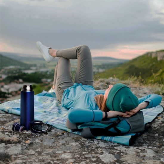 Термос 500 мл сталевий Line Art Borneo, вакуумний синій - 60032122-03