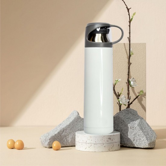 Термос 500 мл сталевий Line Art Borneo, вакуумний білий - 60032122-08