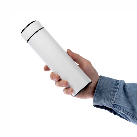 Термос 500 мл сталевий Line Art Cusco з індикатором температури, вакуумний білий - 60032922-08