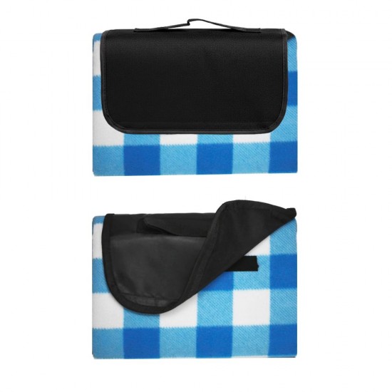 Плед флісовий двосторонній Soft Me Picnic 130х180см синій/білий/чорний - 70030105-03