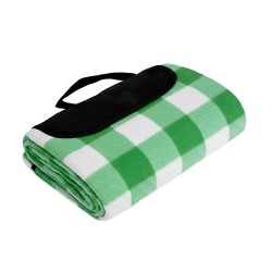 Плед флісовий двосторонній Soft Me Picnic 130х180см зелений/білий/чорний - 70030105-04