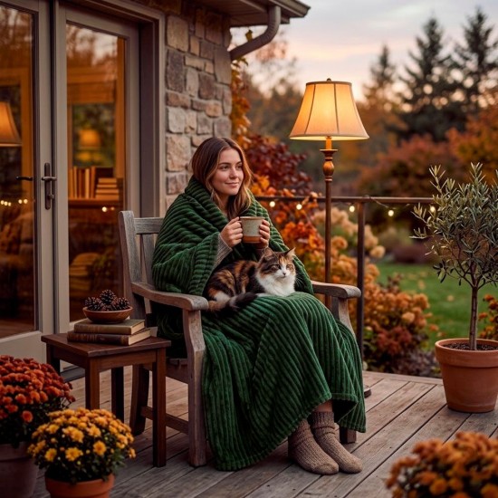 Плед флісовий Soft Me Line 130х180см темно-зелений - 70030305-99