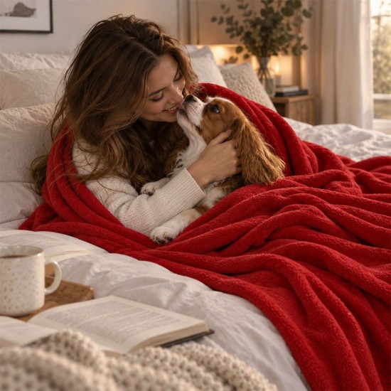 Плед флісовий Soft Me Fancy 130х180см в подарунковій упаковці червоний - 70030405P-02