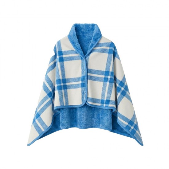 Плед флісовий Soft Me Poncho M 70х140см синій/білий - 70030505-03