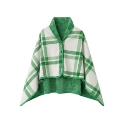 Плед флісовий Soft Me Poncho M 70х140см зелений/білий - 70030505-04