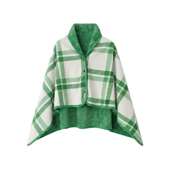 Плед флісовий Soft Me Poncho M 70х140см зелений/білий - 70030505-04