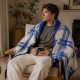 Плед-пончо флісовий Soft Me Poncho L 100х140см синій/білий - 70030605-03 Плед-пончо флісовий Soft Me Poncho L 100х140см синій/білий - 70030605-03
