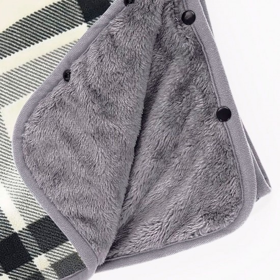 Плед флісовий Soft Me Poncho L 100х140см сірий/білий - 70030605-07