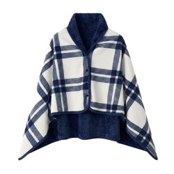Плед-пончо флісовий Soft Me Poncho L 100х140см темно-синій/білий - 70030605-44 Плед-пончо флісовий Soft Me Poncho L 100х140см темно-синій/білий - 70030605-44