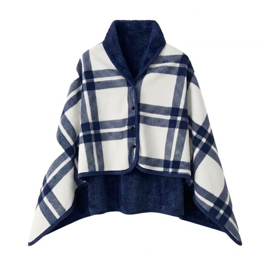 Плед-пончо флісовий Soft Me Poncho L 100х140см темно-синій/білий - 70030605-44 Плед-пончо флісовий Soft Me Poncho L 100х140см темно-синій/білий - 70030605-44