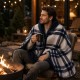 Плед-пончо флісовий Soft Me Poncho L 100х140см темно-синій/білий - 70030605-44 Плед-пончо флісовий Soft Me Poncho L 100х140см темно-синій/білий - 70030605-44