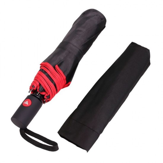Парасоля складана напівавтоматична Bergamo Sky чорний/червоний - 7040005