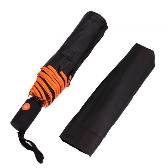 Парасоля складана напівавтоматична Bergamo Sky чорний/помаранчевий - 7040010