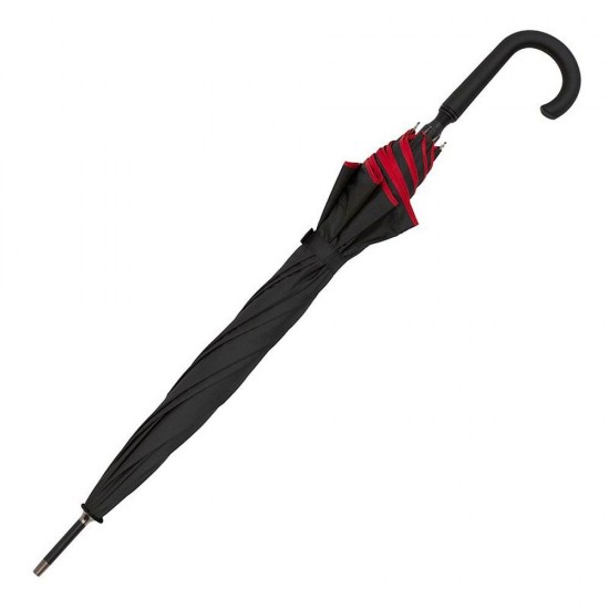 Парасоля-тростина напівавтоматична Bergamo Bloom чорний/червоний - 71250-5