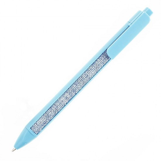Ручка пластикова кулькова Bergamo Textile Pen блакитний - 770-33