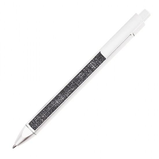 Ручка пластикова, кулькова Bergamo Textile Pen сріблястий - 770-77