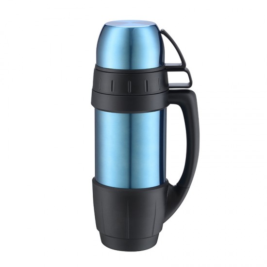 Термос 1,2 л сталевий Line Art Campania, вакуумний синій/чорний - 8087-3