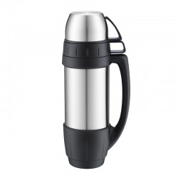 Термос 1,2 л сталевий Line Art Campania, вакуумний сріблястий/чорний - 8087-7