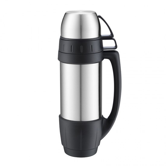 Термос 1,2 л сталевий Line Art Campania, вакуумний сріблястий/чорний - 8087-7