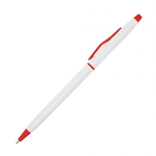 Ручка металева білий/червоний - 9080-2