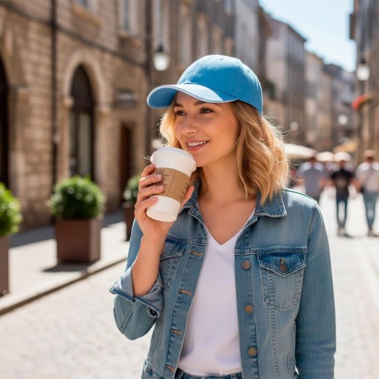 Кепка coFEE Turned sandwich блакитний/білий - 1734-11 CO