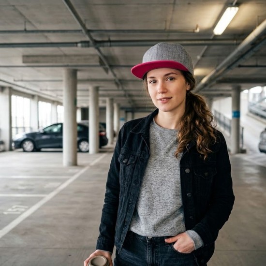 Кепка coFEE Snap melange сірий меланж/фукція - 2023-26