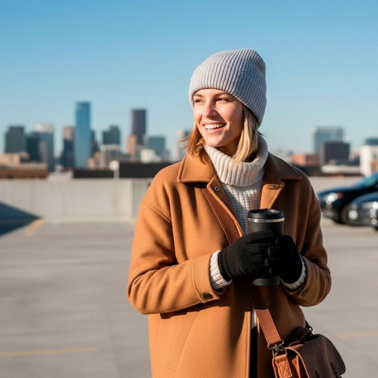 Шапка coFEE Wrap beanie бежевий меланж - 3030.17 CO