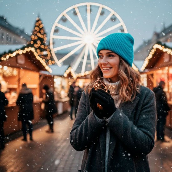 Шапка coFEE Wrap beanie лазурний - 3030.59 CO